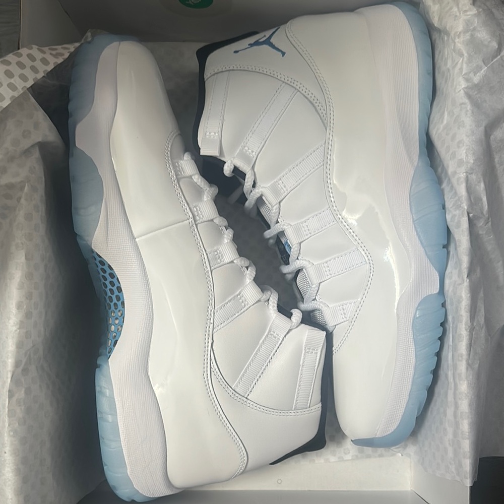 White and Blue High-Top Sneakers